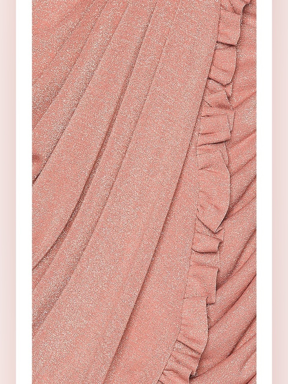 LPA Roksana One-Shoulder Ruched Metallic Pink Evening Dress - Picture 4 of 9
